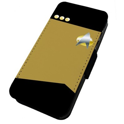 AUSVERKAUF Bedruckte Flip Handyhülle für iPhone Star Trek Gold Shirt