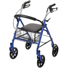 Drive Medical Rollator Walker with Seat, 7.5 Inch 1 Count (Pack of 1), Blue