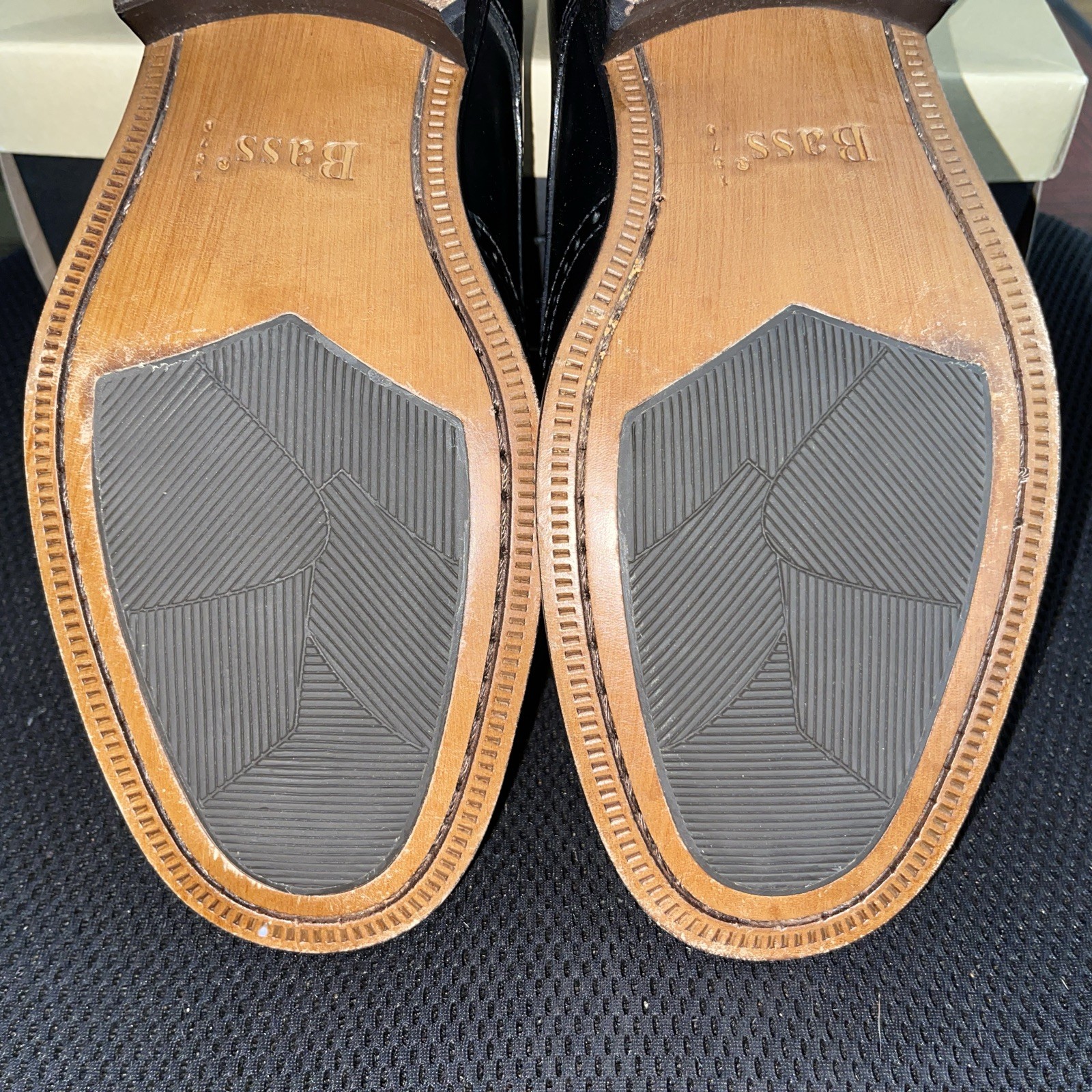 SAOLA Scarpe eleganti Bass da uomo taglia 10M nere in pelle stringate smoggie