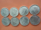 Lot of 8  - 1964 Kennedy Half Dollars - P & D 90% Silver Circulated Ungraded