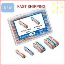 Tnisesm 60PCS Lever Wire Connectors AWG28-12, Quick Connect Electrical Splicing