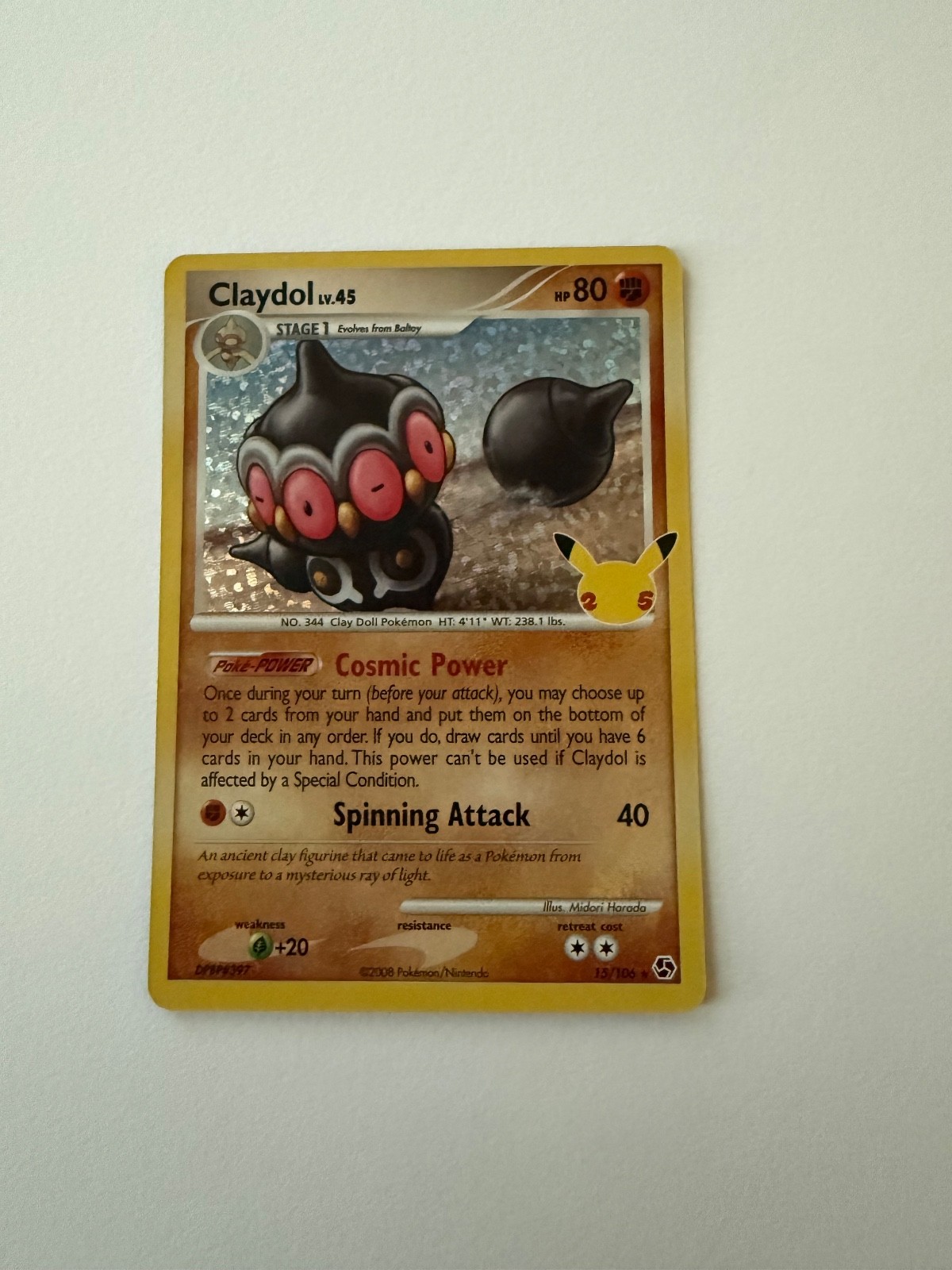Pokemon Claydol 15/106 Holo Rare Celebrations: Classic Collection NM