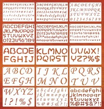 1/3, 1/2, 3/4, 1, 2 Inch Letter Stencils for Painting, 15 Pack Alphabet and N...