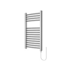 Electric Towel Rail Radiator Curved Chrome Compact Vertical Modern 700x400mm