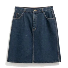 GITANO Vtg Denim Skirt Sz 13/14 Front Slit 29" Waist