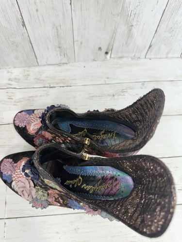 Irregular Choice Bloomchester Leder Stickerei, Gobelin Blumen Booties Gr. 8 - Bild 17 von 19