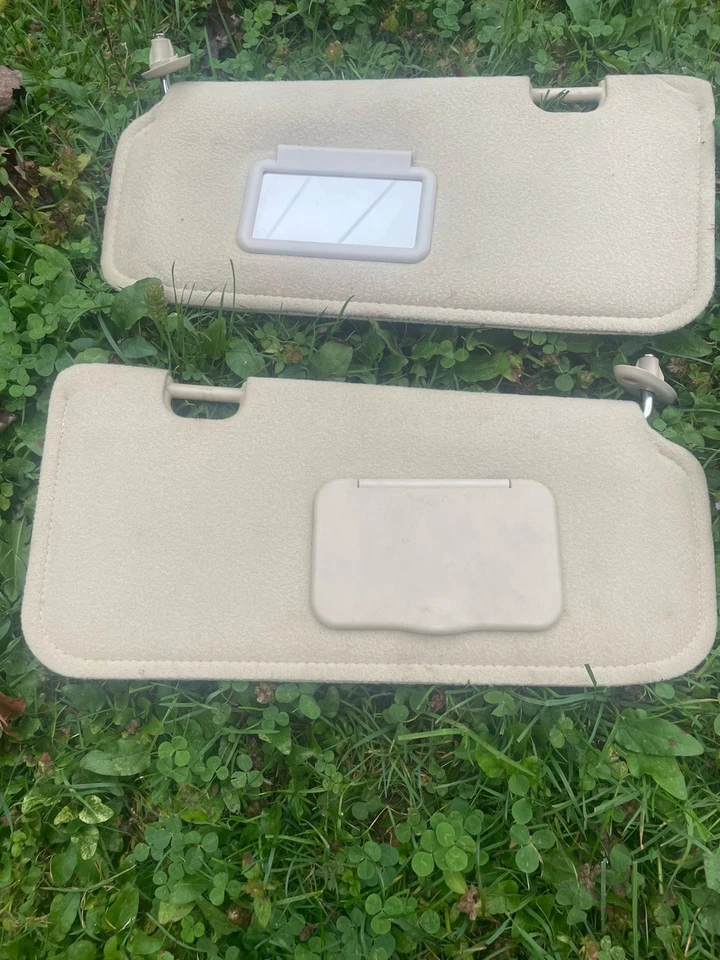 2001-2007 Ford Escape Mercury Mariner Beige Tan Sun Visors See Pics - Image 2 of 4