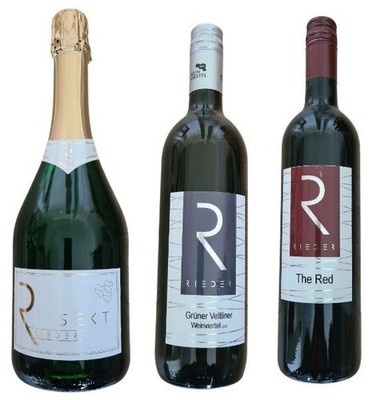 Geschenk  Weinpaket mit 3 Flaschen Qualitätsweine / Sekt