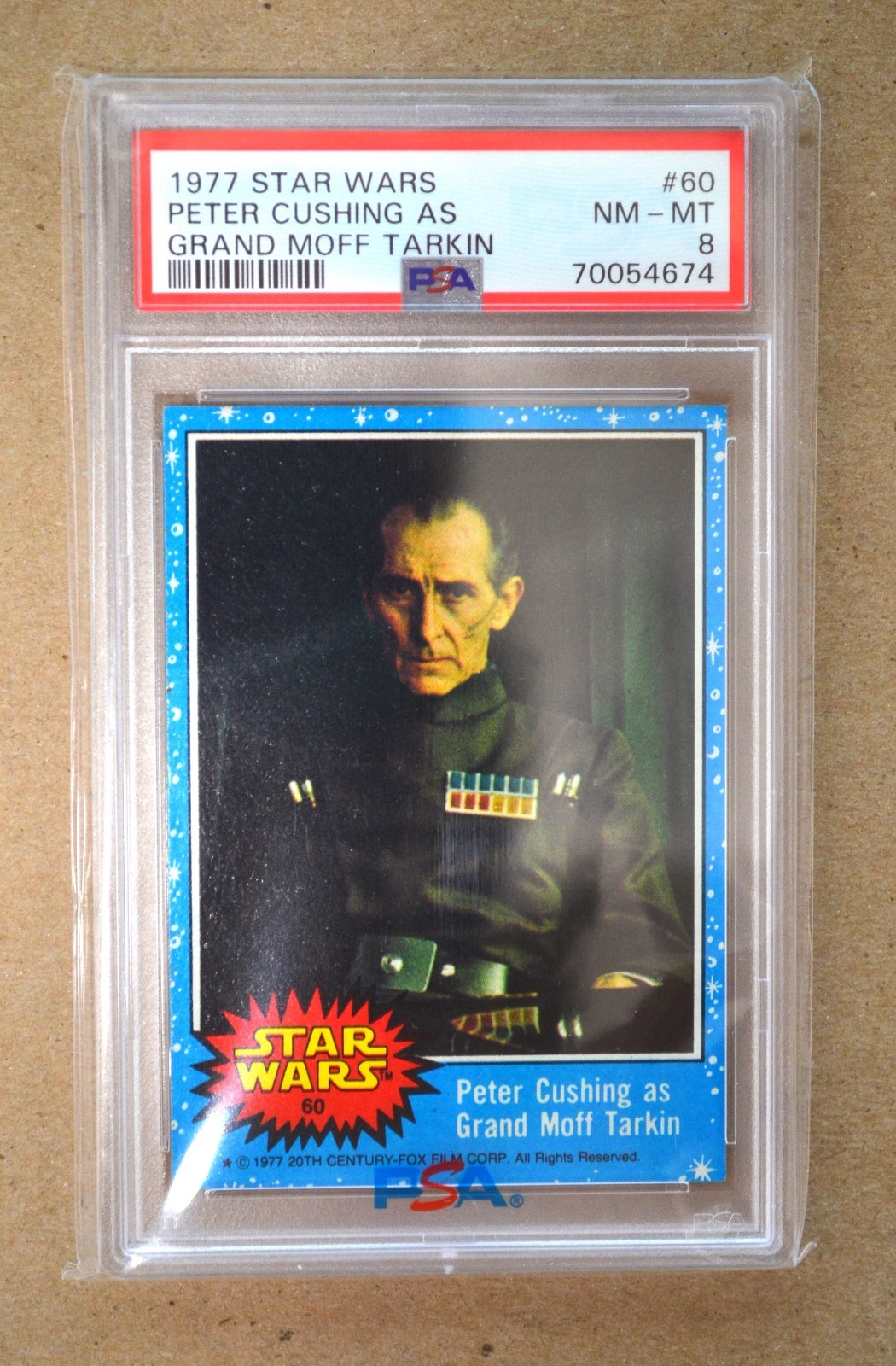 1977 Topps Star Wars Peter Cushing As Grand Moff Tarkin No. 60 PSA 8