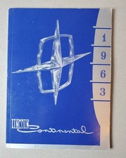 1963 Lincoln Continental Owners Manual Care Operation Maintenance Original