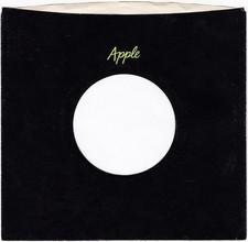 Company Sleeve 45 Apple - Glossy Black w/ Green Text 1972-1975 Curved Top