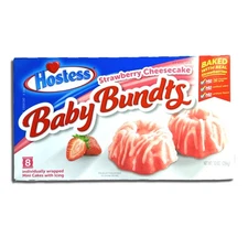 Hostess Baby Bundts Strawberry Cheesecake 10oz - 8 Individually Wrapped Mini Cak
