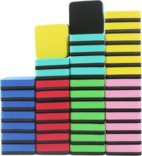 48Pcs Colored Magnetic Dry Erase Erasers for Classroom and Office Whiteboards