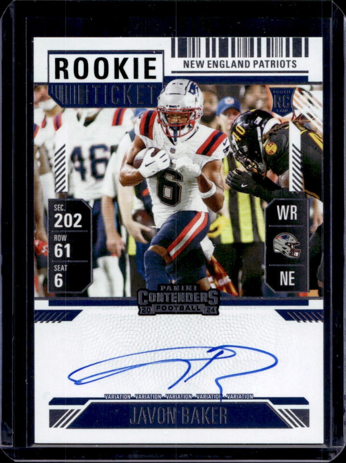 Javon Baker Panini Contenders #142 Variation-Autograph