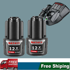 NEW 4.8Ah 2X 12V Lithium-ion Battery For Bosch BAT411 BAT412 BAT414 GSR GDR