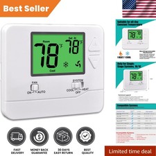 Reliable Non-Programmable Thermostat for 1 Heat/1 Cool Systems - Easy to Install