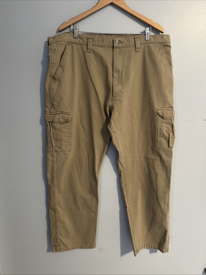Wrangler Relaxed Fit Cargo Tech Pick Pants Men's 42x30 Khaki Utility Work Pants