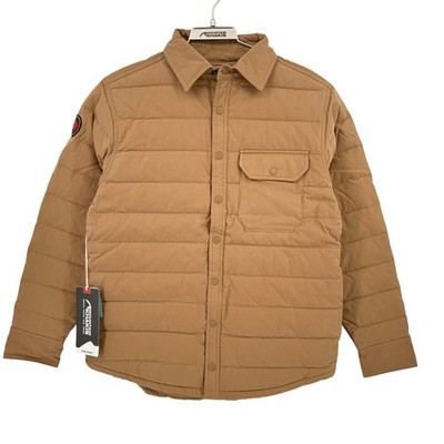 Mountain Khakis Pine Peak Down Shirtjac Shirt Jacket Mens Sz Small Tobacco Brown