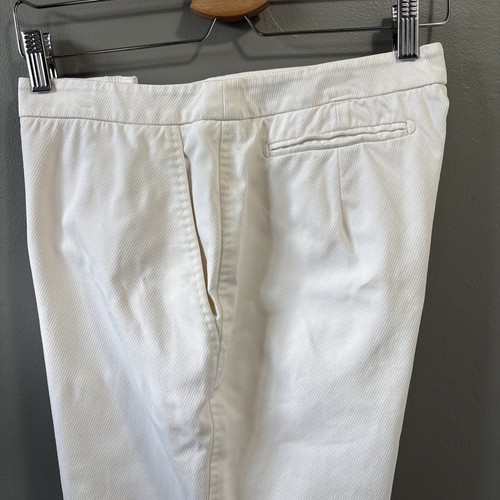 Max Mara Ivory Textured Wide-Leg Pants Womens 14 Made In Italy Cotton/Spandex - Picture 15 of 22