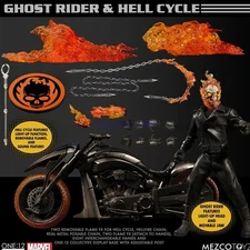 Mezco Ghost Rider Hell Cycle 1/12 Collectible Action Figure Model Stock NEW!