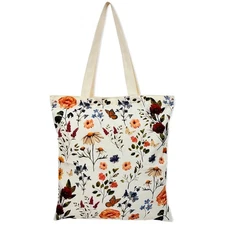 Wrapables Zippered Canvas Tote Bag, Reusable Grocery Shopping Bag