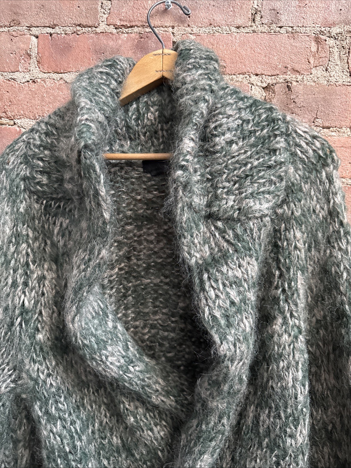 Vintage Alexander McQueen Men’s Cardigan Sweater, Sz Large, Fuzzy Mohair Italy image 3