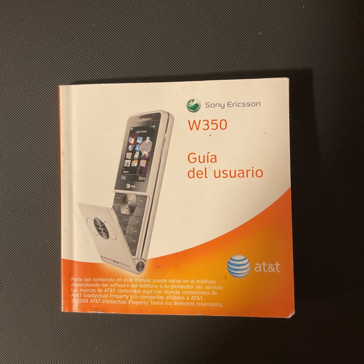 Sony Ericsson Walkman W350a - Black/Orange ( AT&T ) Rare Cell