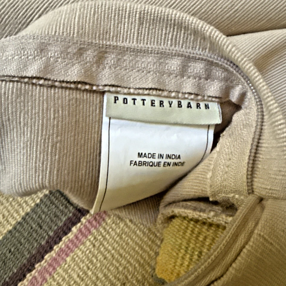 Funda Almohada SUROESTE TERRACOTA RAYAS GRANERO CERÁMICA 26X26 Algodón Foto 4 de 4