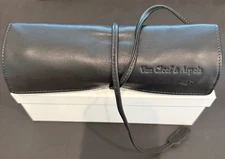 Van Cleef & Arpels - Black Leather Jewelry Roll Travel Bag - New with Box