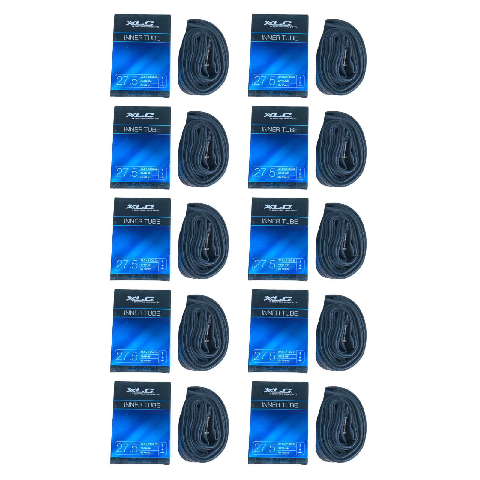 XLC 27.5"" Inner Tube 27.5 x 2.1-2.35 650b Presta Valve MTB Bicycle x10