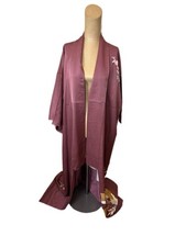 Vintage Japanese Satin Kimono Jacket Robe Size Large