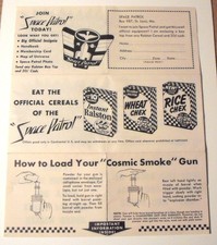 SPACE PATROL Order Sheet Ralston Cereal Premiums Cosmic Smoke Gun & More