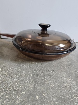 VTG Corning Visions Ware 10'' Frying Pan Waffle Bottom With Lid