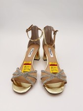 Nina Women  s Brooke Block Heel Evening Sandals, Gold, 9