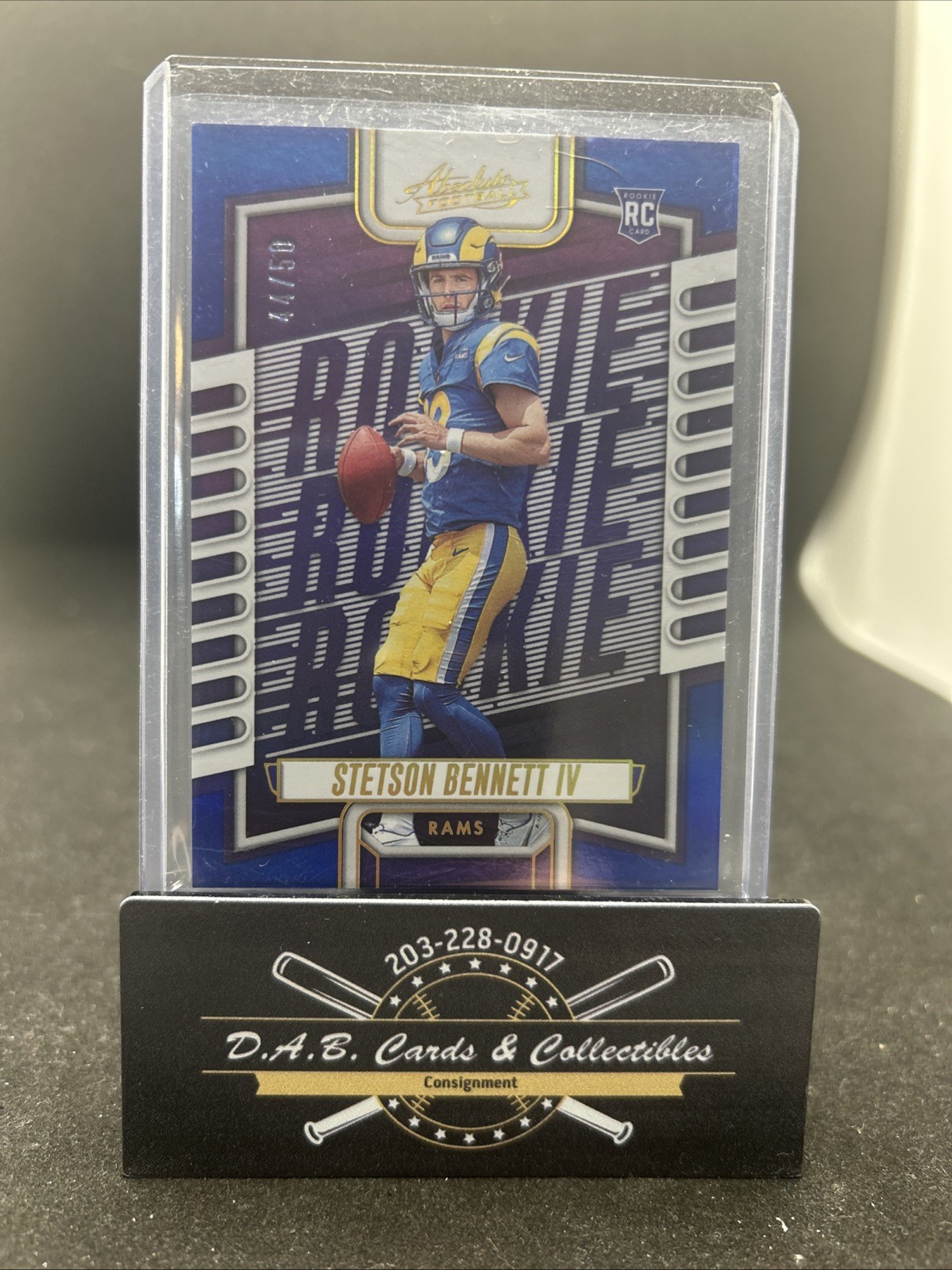 2023 Panini Absolute Rookie Stetson Bennett 136 Blue #D /50 RC - RAMS