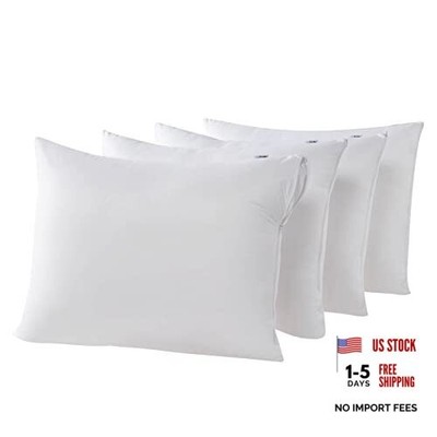 4 Pack Waterproof Down Feather Proof Pillow Protectors 4 Pack Standard (20x26)