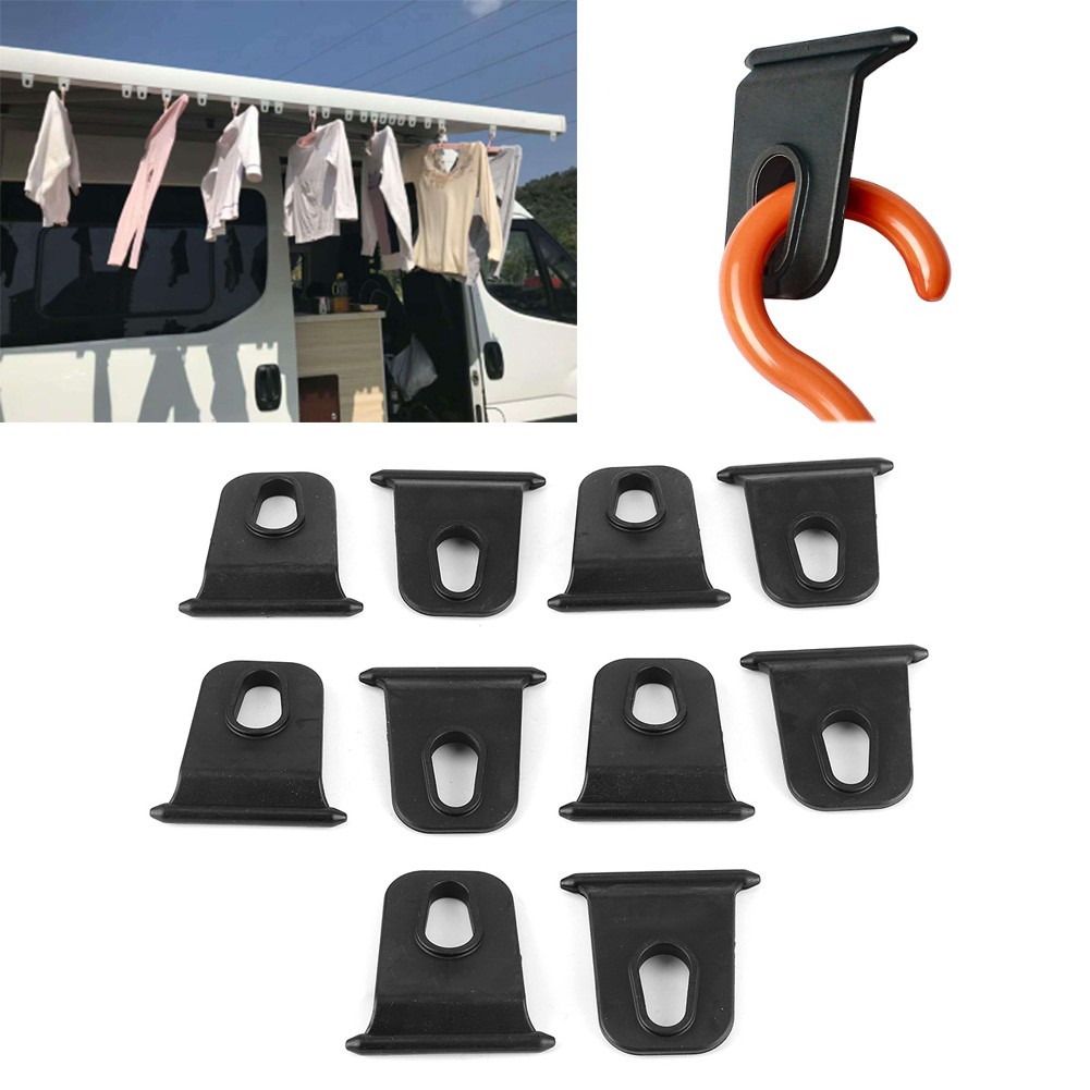 10pcs Portable Awning Hooks Clothes Hanger Organizer Rack Easy To Install For RV