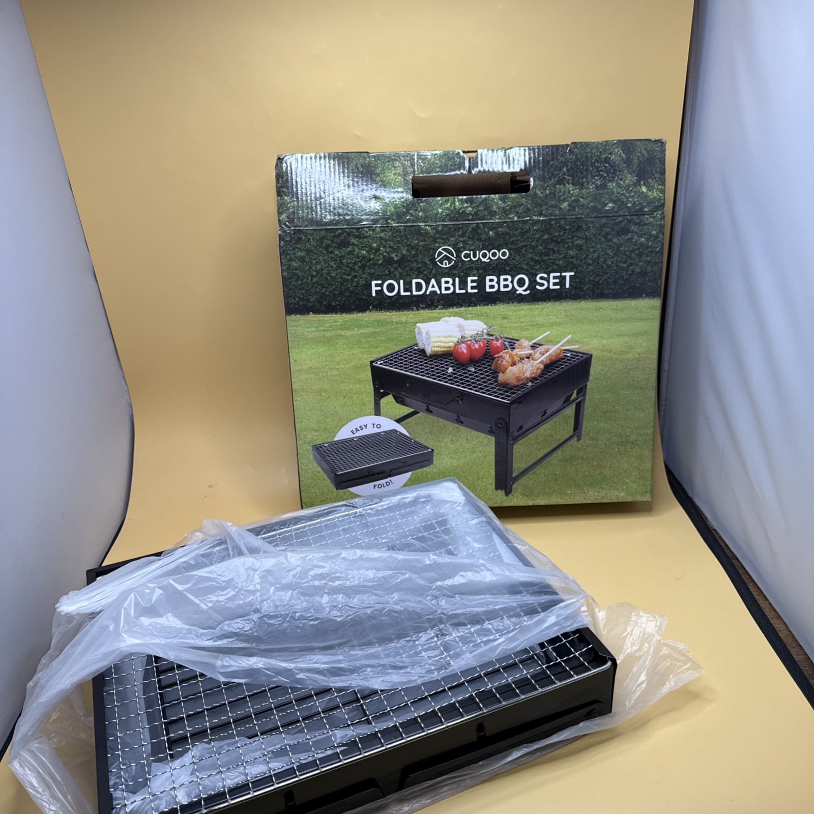 Portable Folding Charcoal BBQ Grill Stainless Steel Tabletop Camping Picnic