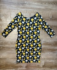 Vintage 1970s Gucci Bodycon Dress 3/4 Sleeve in Sun and Moon Pattern sz L