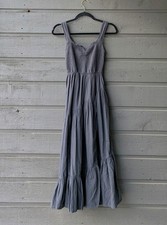 NWOT American Eagle Outfitters Gray Smocked Bodice Tiered Maxi Dress Size XS
