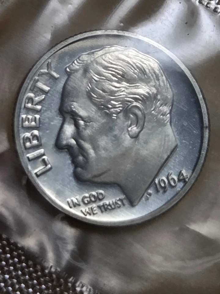 1964 US Proof Set - FIRST YEAR Kennedy Half Dollar 90% Silver - OGW - Image 3 of 4