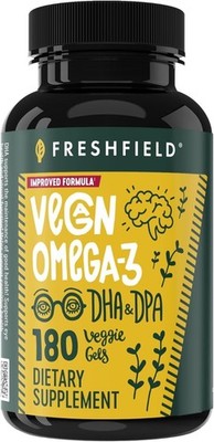 Freshfield Vegan Omega-3 DHA Algae Oil Fish Free 180 Capsules New Sealed