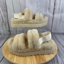 UGG Fluff Yeah Women's 10 EU 41 Platform Sandals Slippers Cream
