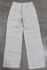 Reformation 100 Linen Mason Pleated Pants Size 8 High Waist Wide Leg Beige NEW