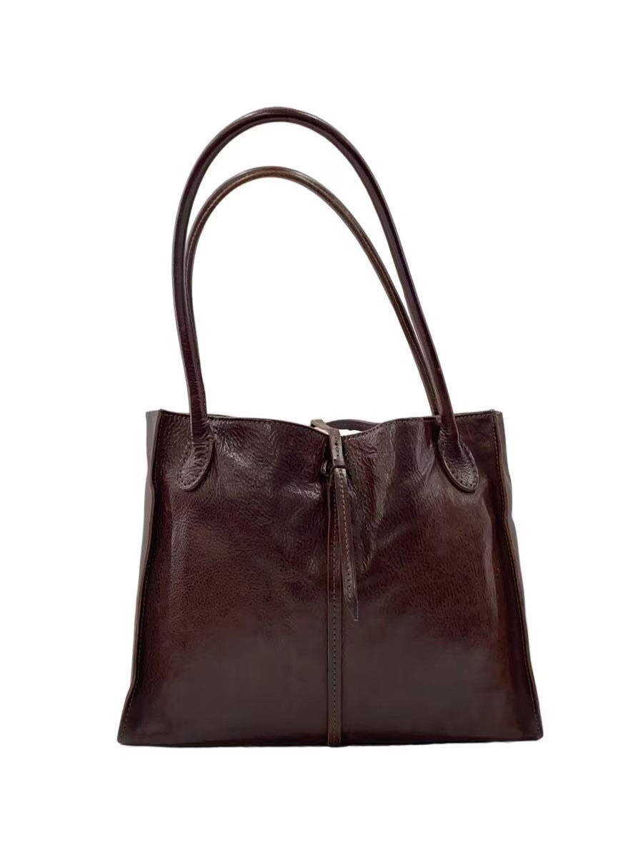 GENTEN Tote Bag Leather BRW Plain