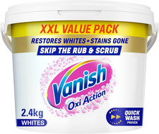 Vanish Gold Crystal White Stain Remover Powder, 2.4Kg, Oxi Action for Quick Wash