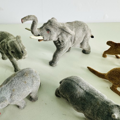 Vintage Taylor & Barrett ? Lead & Plastic Felt Covered Safari Zoo Animals Lot - Picture 3 of 8