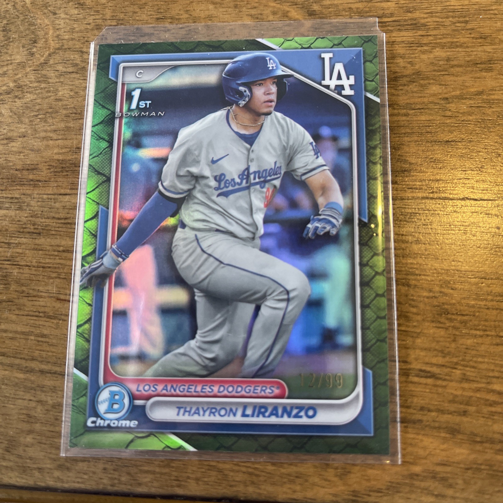 THAYRON LIRANZO 2024 1st BOWMAN CHROME GREEN ROOKIE RC CARD #BCP-182 /99 MLB