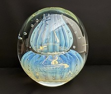 EICKHOLT Art Glass Paperweight JELLYFISH Opal...