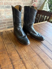 Justin L3057 Dark Blue Leather Women s 6AA Classic Roper Boots Western Rodeo